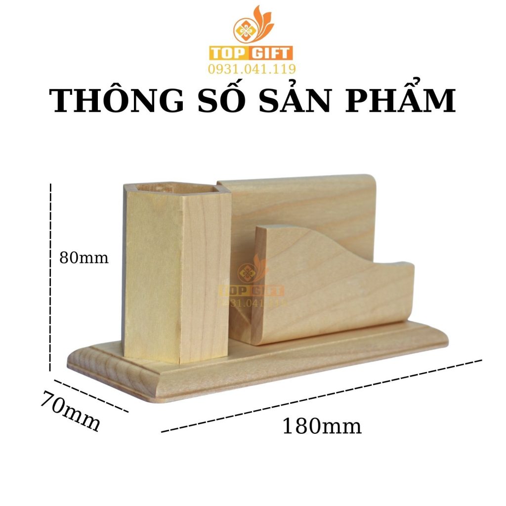 Khay cắm bút gỗ khắc tên 2